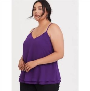 Sophie purple chiffon Double layer swing cami